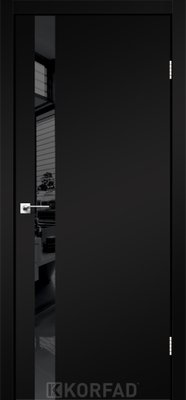 Каркасно-щитові двері GLASS LOFT PLATO GLP-02, 800 х 2000, Super PET чорний, Lacobel чорний лак 2000000109343 фото