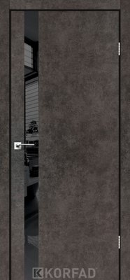 Каркасно-щитові двері GLASS LOFT PLATO GLP-02, 800 х 2000, Лофт бетон, Lacobel чорний лак 2000000130606 фото