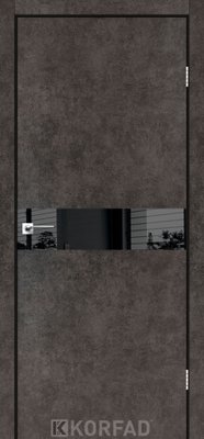 Каркасно-щитові двері GLASS LOFT PLATO GLP-01, 800 х 2000, Лофт бетон, Lacobel чорний лак 2000000138749 фото